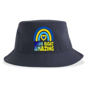 Down Right Amazing Rainbow Down Syndrome Awareness Sustainable Bucket Hat