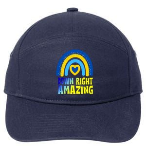 Down Right Amazing Rainbow Down Syndrome Awareness 7-Panel Snapback Hat