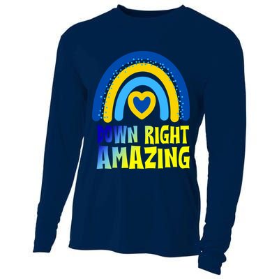 Down Right Amazing Rainbow Down Syndrome Awareness Cooling Performance Long Sleeve Crew