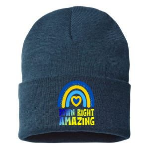 Down Right Amazing Rainbow Down Syndrome Awareness Sustainable Knit Beanie