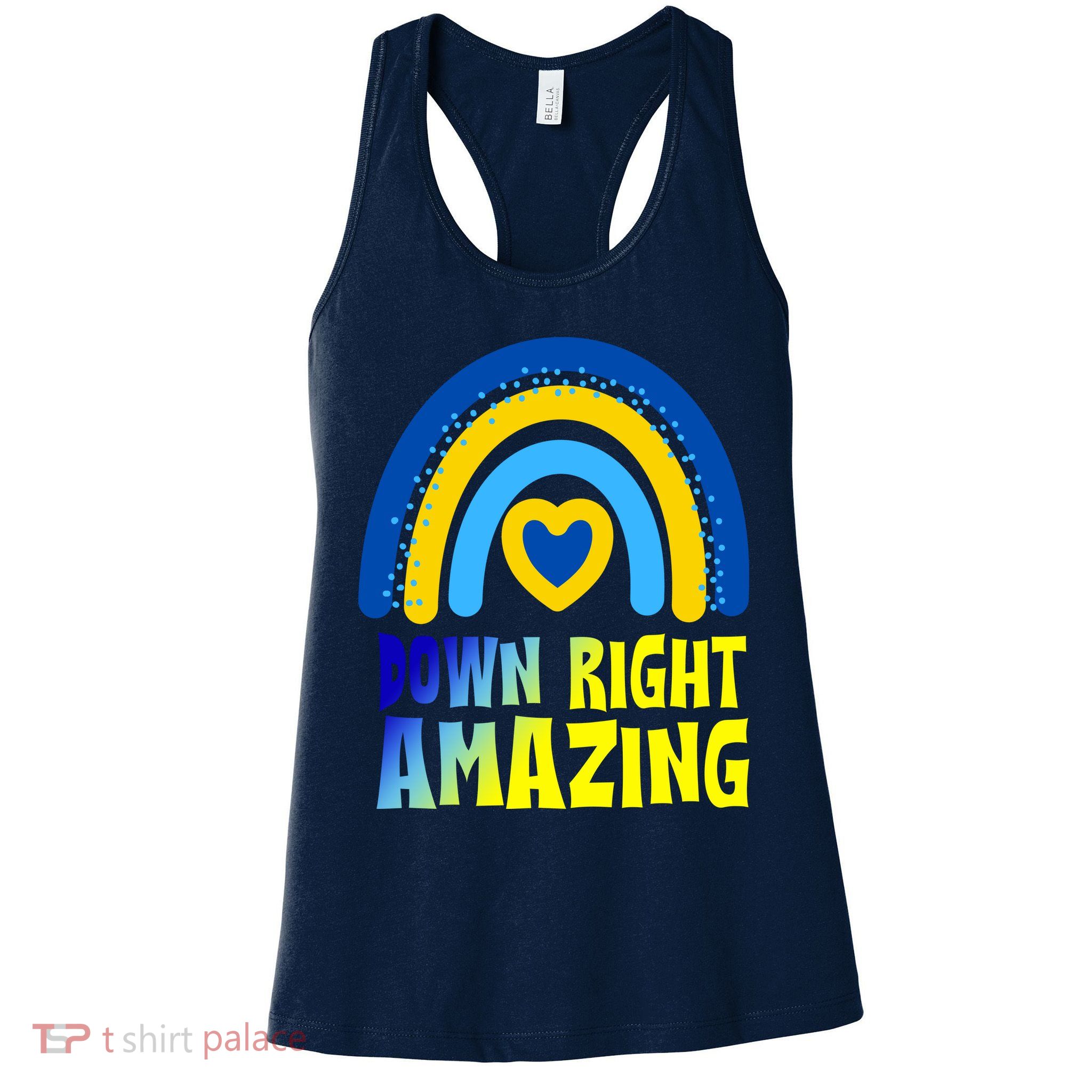 Down Right Amazing Rainbow Down Syndrome Awareness Womens Tank Top