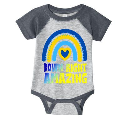 Down Right Amazing Rainbow Down Syndrome Awareness Infant Baby Jersey Bodysuit
