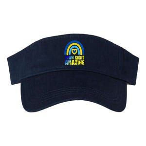 Down Right Amazing Rainbow Down Syndrome Awareness Valucap Bio-Washed Visor