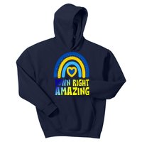 Down Right Amazing Rainbow Down Syndrome Awareness Kids Hoodie