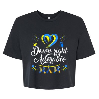 Down Right Adorable Down Syndrome Awareness Bella+Canvas Jersey Crop Tee