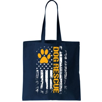 Dog Rescue American Flag Dog Shelter Dog Adoption Tote Bag