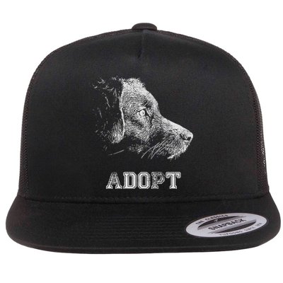 Dog Rescue And Adopt Flat Bill Trucker Hat