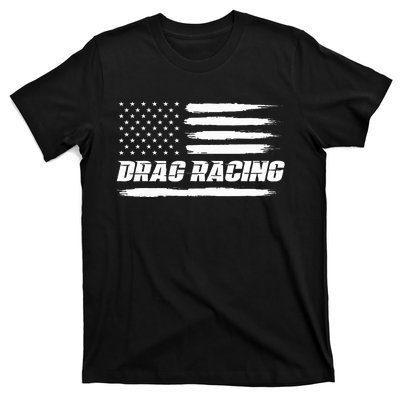 Drag Racing American Flag Drag Racer Race T-Shirt