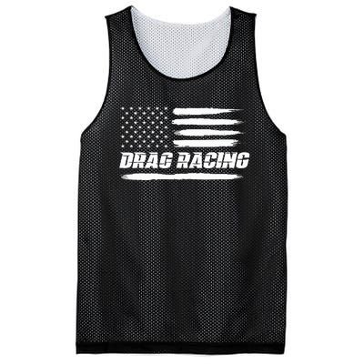 Drag Racing American Flag Drag Racer Race Mesh Reversible Basketball Jersey Tank