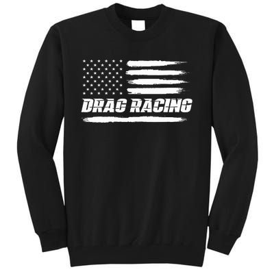 Drag Racing American Flag Drag Racer Race Tall Sweatshirt