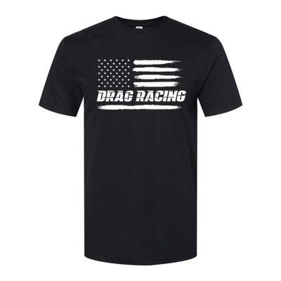 Drag Racing American Flag Drag Racer Race Softstyle® CVC T-Shirt