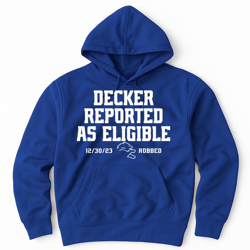Decker Reported As Eligible Detroit Football Hoodie