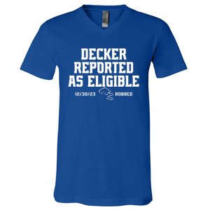 Decker Reported As Eligible Detroit Football V-Neck T-Shirt