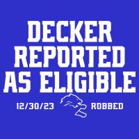 Decker Reported As Eligible Detroit Football Visor