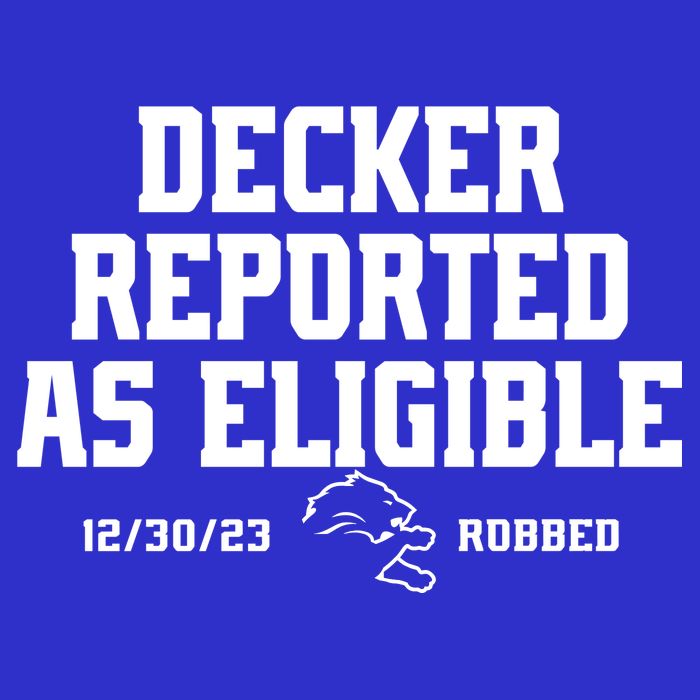 Decker Reported As Eligible Detroit Football Visor
