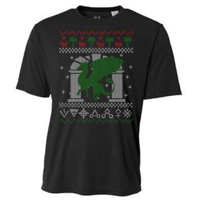 Dragon DnD Ugly Christmas Sweater Cooling Performance Crew T-Shirt