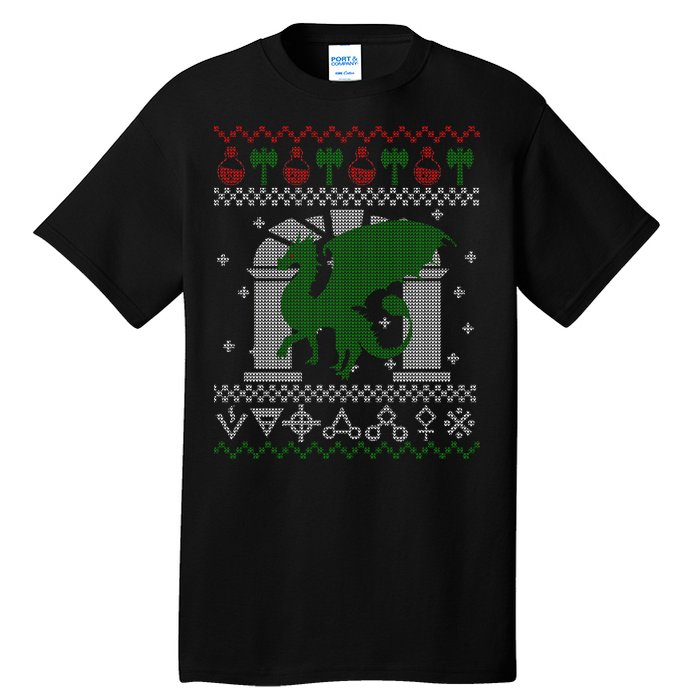 Dragon DnD Ugly Christmas Sweater Tall T-Shirt