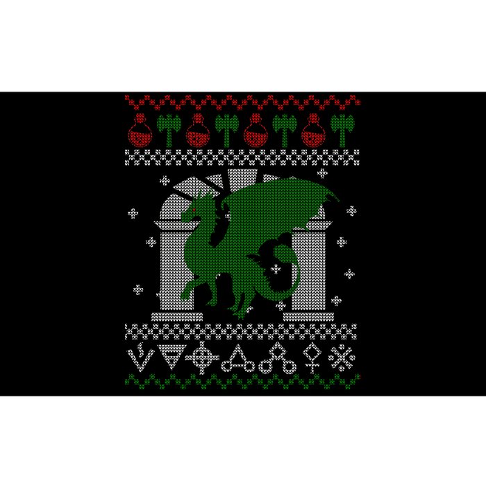 Dragon DnD Ugly Christmas Sweater Bumper Sticker