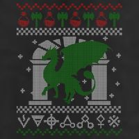 Dragon DnD Ugly Christmas Sweater Adult Drive Performance Visor