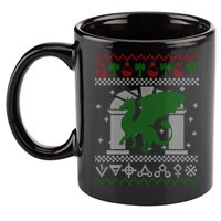 Dragon DnD Ugly Christmas Sweater 11oz C Handle Ceramic Mug