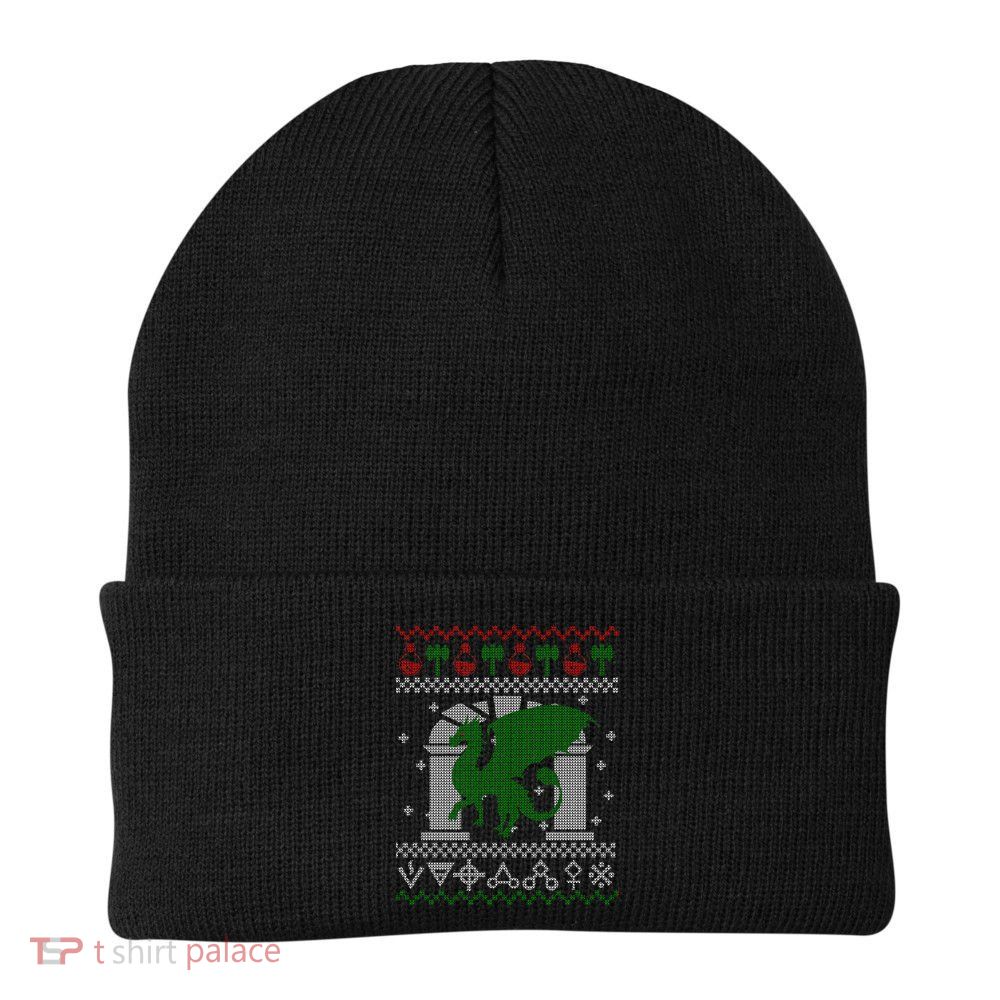 Dragon DnD Ugly Christmas Sweater Knit Cap Winter Beanie