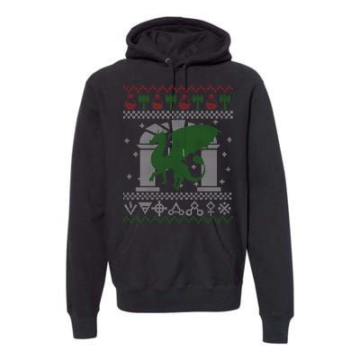 Dragon DnD Ugly Christmas Sweater Premium Hoodie