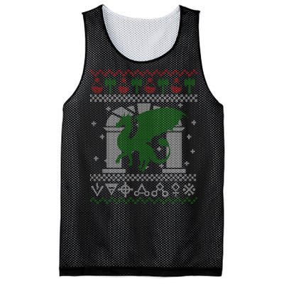 Dragon DnD Ugly Christmas Sweater Mesh Reversible Basketball Jersey Tank