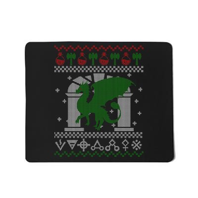 Dragon DnD Ugly Christmas Sweater Mousepad