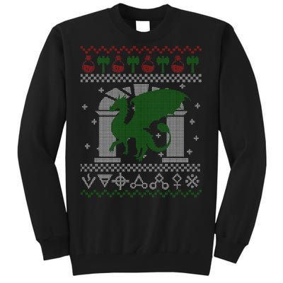 Dragon DnD Ugly Christmas Sweater Tall Sweatshirt