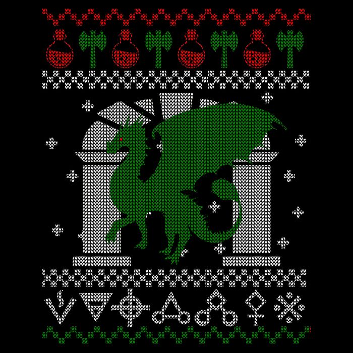 Dragon DnD Ugly Christmas Sweater Womens Tank Top