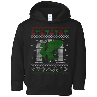 Dragon DnD Ugly Christmas Sweater Toddler Hoodie