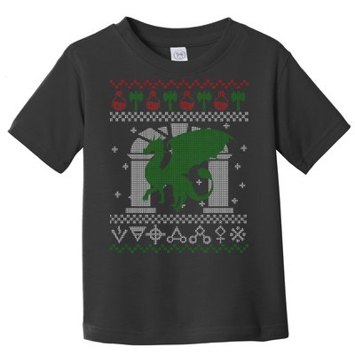 Dragon DnD Ugly Christmas Sweater Toddler T-Shirt