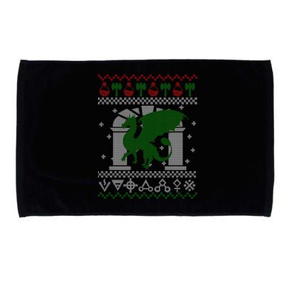 Dragon DnD Ugly Christmas Sweater Microfiber Hand Towel