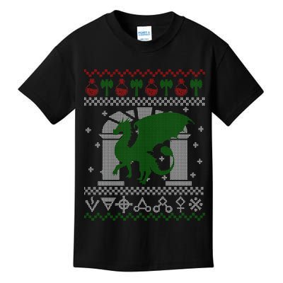 Dragon DnD Ugly Christmas Sweater Kids T-Shirt