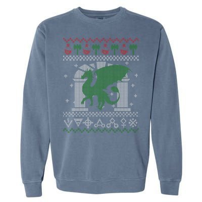 Dragon DnD Ugly Christmas Sweater Garment-Dyed Sweatshirt