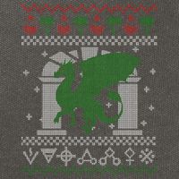 Dragon DnD Ugly Christmas Sweater Cotton Canvas Backpack