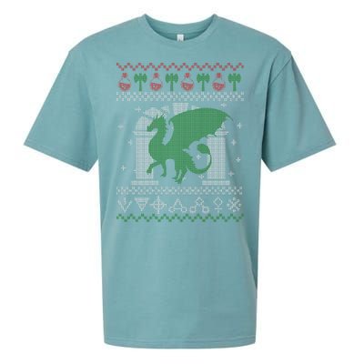 Dragon DnD Ugly Christmas Sweater Sueded Cloud Jersey T-Shirt