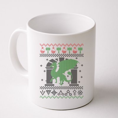 Dragon DnD Ugly Christmas Sweater Coffee Mug