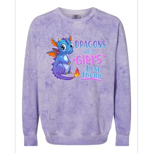 Dragons Are A Girl's Best Friend Cute Baby Dragon Colorblast Crewneck Sweatshirt