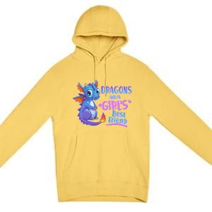 Dragons Are A Girl's Best Friend Cute Baby Dragon Premium Pullover Hoodie