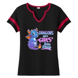 Dragons Are A Girl's Best Friend Cute Baby Dragon Ladies Halftime Notch Neck Tee