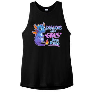 Dragons Are A Girl's Best Friend Cute Baby Dragon Ladies PosiCharge Tri-Blend Wicking Tank