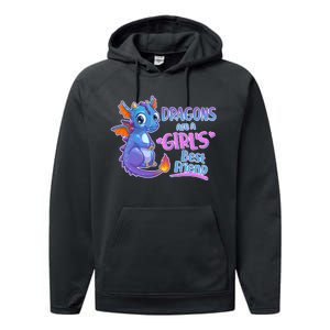 Dragons Are A Girl's Best Friend Cute Baby Dragon Performance Fleece Hoodie