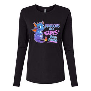 Dragons Are A Girl's Best Friend Cute Baby Dragon Womens Cotton Relaxed Long Sleeve T-Shirt