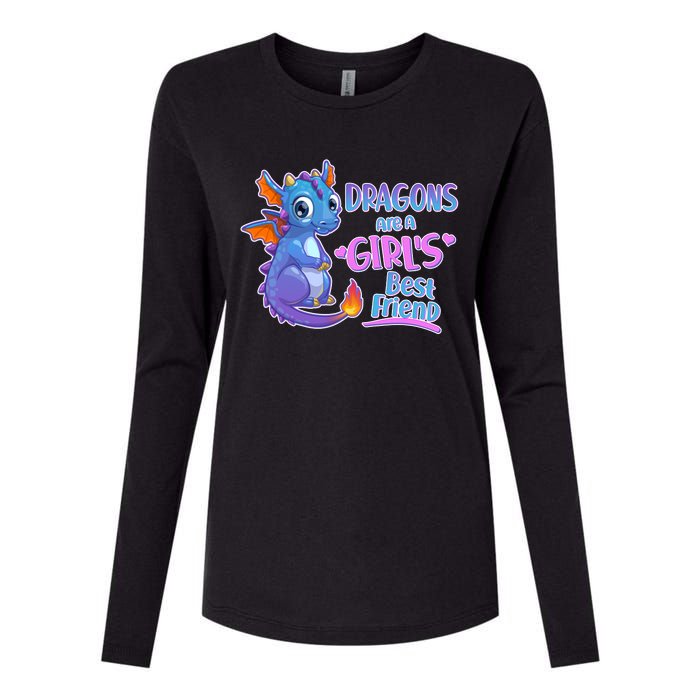 Dragons Are A Girl's Best Friend Cute Baby Dragon Womens Cotton Relaxed Long Sleeve T-Shirt