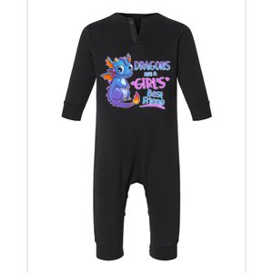 Dragons Are A Girl's Best Friend Cute Baby Dragon Infant Fleece One Piece