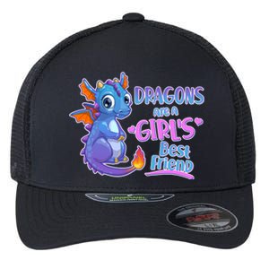 Dragons Are A Girl's Best Friend Cute Baby Dragon Flexfit Unipanel Trucker Cap