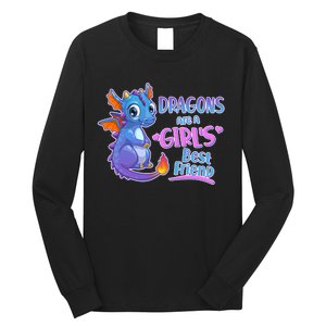 Dragons Are A Girl's Best Friend Cute Baby Dragon Long Sleeve Shirt