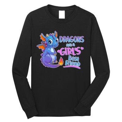 Dragons Are A Girl's Best Friend Cute Baby Dragon Long Sleeve Shirt