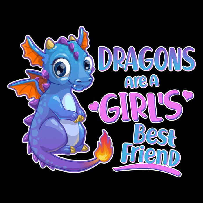 Dragons Are A Girl's Best Friend Cute Baby Dragon Drawstring Bag